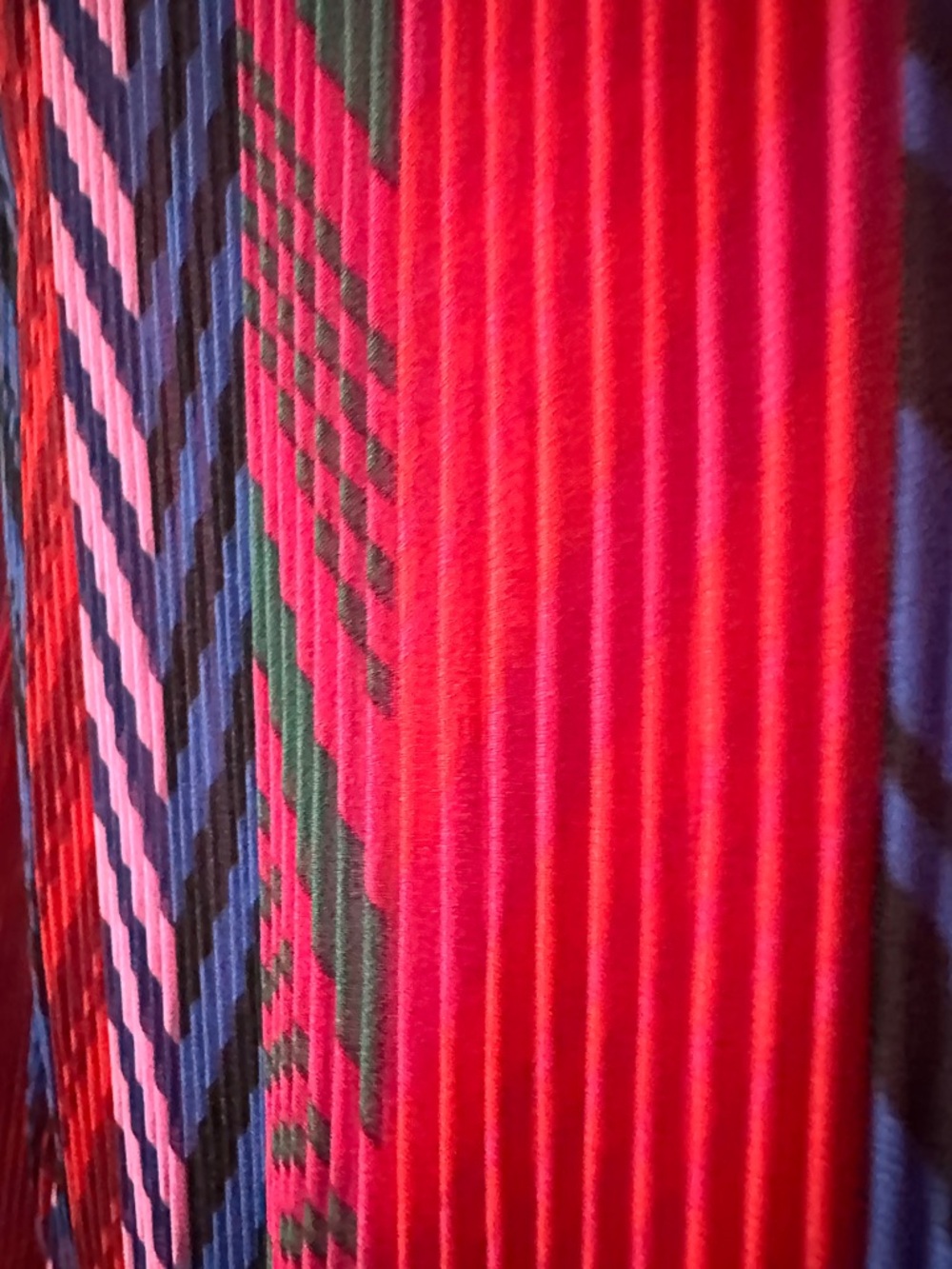 Allison and Kelly Red and Pink Chevron faux Wrap Dress - Picture 7 of 7